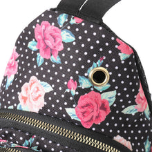 Load image into Gallery viewer, Trendy Floral and Polka Dot Sling Bag with Gold Accents W/ Adjustable Strap