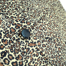 Load image into Gallery viewer, Parquet Leopard Print Telescopic Compact Umbrella – Auto-Open, Plastic Handle, 12" Travel Size