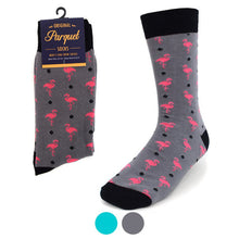 Load image into Gallery viewer, Parquet Men’s Flamingo Novelty Crew Socks