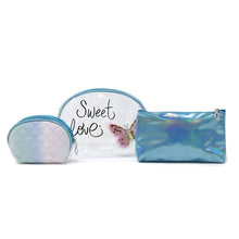Load image into Gallery viewer, Nollia "Sweet Love" Butterfly 3-Piece Cosmetic Bag Set