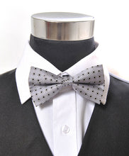 Load image into Gallery viewer, Silk Framed Diamond Pattern Banded Bow Tie – Printed Twill, Boxed