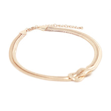 Load image into Gallery viewer, Nollia Gold Snake Chain Knot Necklace – Elegant 15" Statement Choker