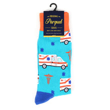 Load image into Gallery viewer, Parquet Men’s Ambulance Pattern Novelty Crew Socks