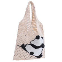 Load image into Gallery viewer, Nollia Ivory Panda Crochet Knit Bag