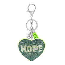 Load image into Gallery viewer, Nollia Bling Crystal "Hope" Heart Charm – Sparkly Inspirational Keychain