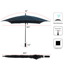 Load image into Gallery viewer, Parquet Extra Large Square Umbrella – 12-Rib Windproof Manual Open, Black