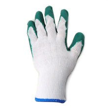Load image into Gallery viewer, Heavy-Duty Latex Coated Green Work Gloves – Textured Grip, Knit Wrist, Multi-Purpose