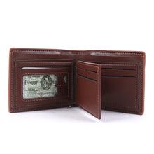 Load image into Gallery viewer, Men's Bi-Fold Brown Leather Wallet