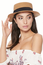 Load image into Gallery viewer, Nollia Spring/Summer Ribbon Round Flat Top Ladies' Hat – 100% Paper