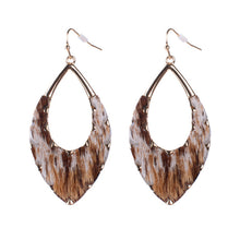 Load image into Gallery viewer, Nollia Animal Print Faux Fur Drop Earrings – White, Brown, & Mixed Cow Print