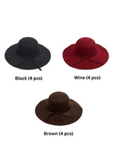 Load image into Gallery viewer, Nollia 24-Piece Prepack Women’s Felt Floppy Bowknot Hat – Assorted Colors