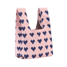 Load image into Gallery viewer, Cute pink mini tote bag with repeating heart design