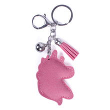 Load image into Gallery viewer, Nollia Bling Crystal Unicorn Head Keychain – Sparkly Rainbow Charm