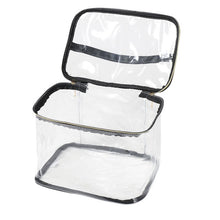 Load image into Gallery viewer, Nollia 4-Piece Makeup Bag Set – Pink Leopard & Clear Vegan Leather Travel Cosmetic Organizer Case