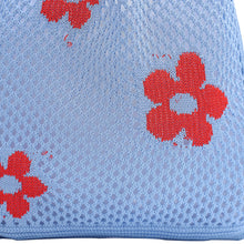 Load image into Gallery viewer, Nollia Blue Floral Crochet Knit Bag