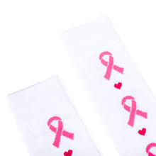 Load image into Gallery viewer, Parquet Ladies Knee High Breast Cancer Awareness Repeat Ribbon Socks