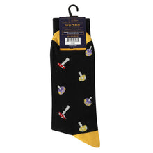 Load image into Gallery viewer, Parquet Men’s Mushroom Fungi Novelty Crew Socks – Black