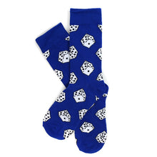 Load image into Gallery viewer, Women's Royal Blue Dice Pattern Novelty Socks