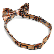 Load image into Gallery viewer, Laurant Bennet Geometric Paisley Banded Bow Tie & Matching Hanky Pocket Round Set