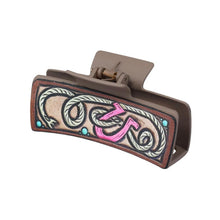 Load image into Gallery viewer, Nollia Vegan Leather Horseshoe Hair Claw Clip – Western Rodeo-Inspired Hair Accessory