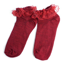 Load image into Gallery viewer, Nollia 24-Pack Women's Ruffle Frilly Lace Ankle Socks – Assorted Solid Colors