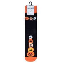 Load image into Gallery viewer, Parquet Men’s Stacked Pumpkins Halloween Crew Socks – Black & Orange