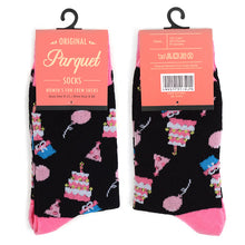 Load image into Gallery viewer, Parquet Women’s Birthday Cake Novelty Socks