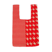 Load image into Gallery viewer, Nollia Red Festive Pattern Mini Knit Tote Bag