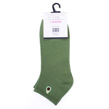 Load image into Gallery viewer, Nollia Ladies' Low Cut Avocado Embroidery Ribbed Socks