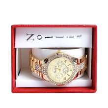 Load image into Gallery viewer, Nollia Gold Tone Ladies Dressy Watch – 38mm Quartz Fashion Watch with Crystal Bezel