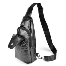 Load image into Gallery viewer, Vegan Leather Crocodile Sling Bag with Magnetic Snap Closure