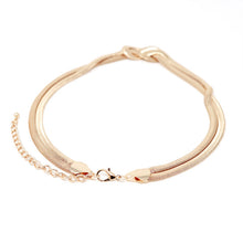 Load image into Gallery viewer, Nollia Gold Snake Chain Knot Necklace – Elegant 15" Statement Choker