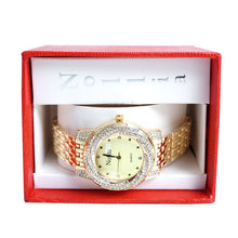 Load image into Gallery viewer, Nollia Gold Tone Ladies Dressy Watch – 35mm Crystal Accent Quartz Bracelet