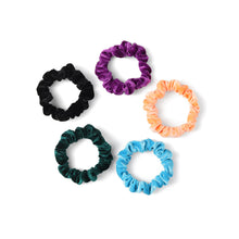 Load image into Gallery viewer, Nollia 5-Pack Shiny Velvet-Feel Scrunchie Set – Soft Luxe Hair Accessories