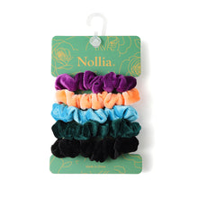 Load image into Gallery viewer, Nollia 5-Pack Shiny Velvet-Feel Scrunchie Set – Soft Luxe Hair Accessories