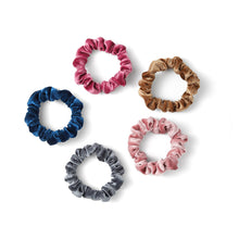 Load image into Gallery viewer, Nollia 5-Pack Shiny Velvet-Feel Scrunchie Set – Elegant Soft Hair Tie Collection