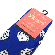 Load image into Gallery viewer, Women's Royal Blue Dice Pattern Novelty Socks