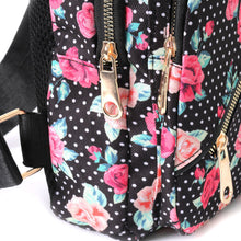 Load image into Gallery viewer, Trendy Floral and Polka Dot Sling Bag with Gold Accents W/ Adjustable Strap