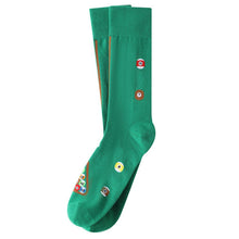 Load image into Gallery viewer, Parquet Men’s Billiards Game Novelty Crew Socks – Green