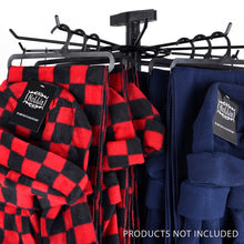 Load image into Gallery viewer, Black Metal Rotating Display Rack with 5 Tiers & Wheels – Adjustable Hat, Glove & Sock Organizer