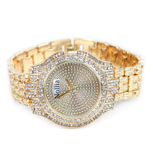 Load image into Gallery viewer, Nollia Gold Tone Ladies Dressy Watch – 39mm Crystal-Accented Fashion Bracelet