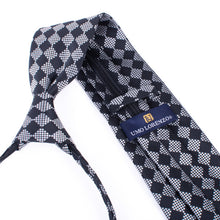 Load image into Gallery viewer, Umo Lorenzo Men's Black Plaid Zipper Pre-Tied Necktie