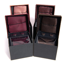 Load image into Gallery viewer, Clericci 12pc Men's Tie, Hanky & Cufflink Set in Premium Fabric Box – Coordinated Accessory Collection