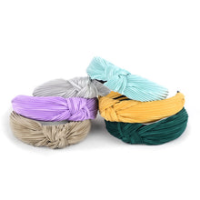 Load image into Gallery viewer, Nollia Pleated Solid "C" Shaped Headband – 12 Color Options