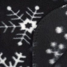 Load image into Gallery viewer, Nollia Women’s Black Fleece Snowflake Winter Hat, Scarf & Gloves Set