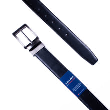 Load image into Gallery viewer, Umo Lorenzo Men's PU Reversible Belt with Silver Buckle – 5 Sizes