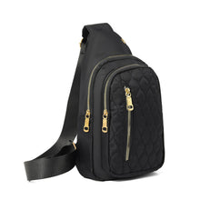Load image into Gallery viewer, Ladies’ Black Crossbody Sling Bag with Gold Accents – Chic & Functional