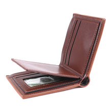 Load image into Gallery viewer, Men's Bi-Fold Brown Leather Wallet