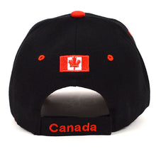 Load image into Gallery viewer, Parquet Canada Leaf Black & Red 3D Embroidered Baseball Cap