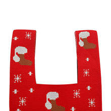 Load image into Gallery viewer, Nollia Red Reindeer & Snowflake Mini Knit Tote Bag